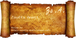 Zsuffa Anett névjegykártya