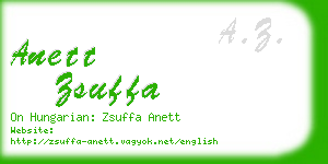 anett zsuffa business card